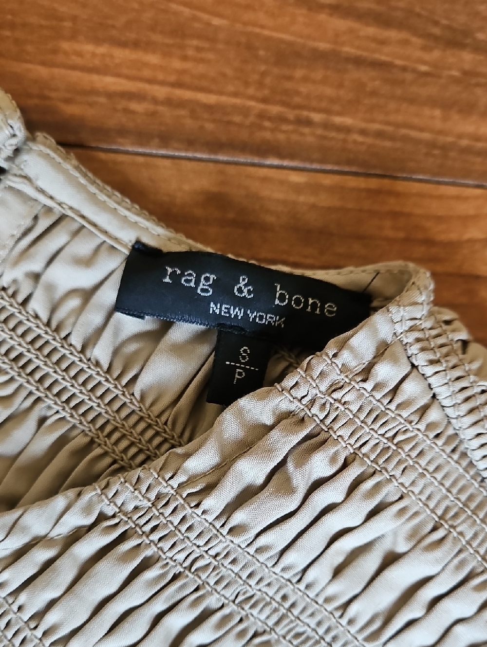 rag & bone Girls' Sleeveless Smocked Maxi Dress - Beige - Picture 5 of 6